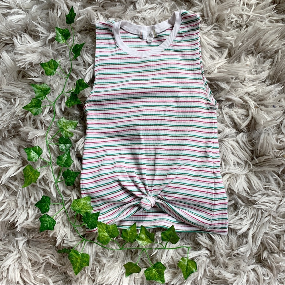 Striped Tie Tank Top